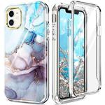 For iPhone 11 360 Full Body Painted Phone Case (Marble L11)