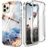 For iPhone 13 360 Full Body Painted Phone Case For iPhone 11 Pro Max(Marble L07)