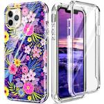 For iPhone 13 360 Full Body Painted Phone Case For iPhone 11 Pro Max(Flowers L08)