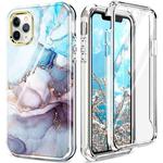 For iPhone 13 360 Full Body Painted Phone Case For iPhone 11 Pro Max(Marble L11)