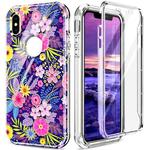 For iPhone X / XS 360 Full Body Painted Phone Case(Flowers L08)