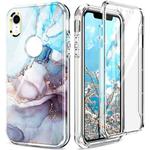 For iPhone XR 360 Full Body Painted Phone Case(Marble L11)