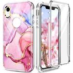 For iPhone XR 360 Full Body Painted Phone Case(Marble L13)
