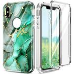 For iPhone XS Max 360 Full Body Painted Phone Case(Marble L12)