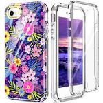 For iPhone SE 2022 / SE 2020 / 8 / 7 360 Full Body Painted Phone Case(Flowers L08)