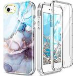 For iPhone SE 2022 / SE 2020 / 8 / 7 360 Full Body Painted Phone Case(Marble L11)