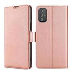 For Motorola Moto G Power 2022 Ultra-thin Voltage Side Buckle Leather Phone Case(Rose Gold)
