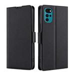 For Motorola Moto G22 Ultra-thin Voltage Side Buckle Leather Phone Case(Black)