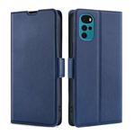 For Motorola Moto G22 Ultra-thin Voltage Side Buckle Leather Phone Case(Blue)