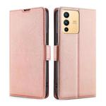 For vivo S12 5G / V23 Ultra-thin Voltage Side Buckle Leather Phone Case(Rose Gold)