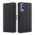 For vivo Y53S 5G / IQOO Z5X / T1X Ultra-thin Voltage Side Buckle Leather Phone Case(Black)