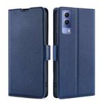 For vivo Y53S 5G / IQOO Z5X / T1X Ultra-thin Voltage Side Buckle Leather Phone Case(Blue)