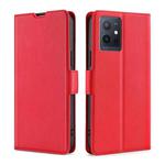 For vivo Y55 5G / Y75 5G / Y33S 5G / T1 5G Ultra-thin Voltage Side Buckle Leather Phone Case(Red)