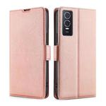 For vivo Y76S / Y74S Ultra-thin Voltage Side Buckle Leather Phone Case(Rose Gold)