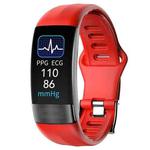 P11 Plus 0.96 inch Screen ECG+HRV Smart Health Bracelet, Support Body Temperature, Dynamic Heart Rate, ECG Monitoring, Blood Oxygen Monitor(Red)