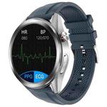 W10 1.3 inch Screen PPG & ECG Smart Health Watch, Support Heart Rate/Blood Pressure Monitoring, ECG Monitoring, Blood Oxygen/Body Temperature Monitoring(Silver+Blue)