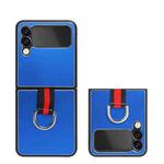 For Samsung Galaxy Z Flip3 5G Aluminum Alloy Folding Phone Case with Ring Holder(Blue)