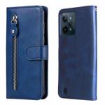 For OPPO Realme C31 Fashion Calf Texture Zipper Horizontal Flip Leather Case(Blue)