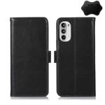 For Motorola Moto G52 4G Crazy Horse Top Layer Cowhide Leather Phone Case(Black)