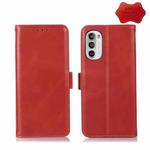 For Motorola Moto G52 4G Crazy Horse Top Layer Cowhide Leather Phone Case(Red)