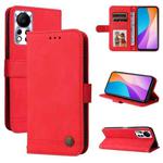 For Infinix Hot 11s NFC Skin Feel Life Tree Metal Button Leather Phone Case(Red)