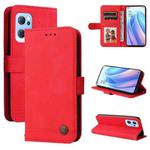 For OPPO Reno7 5G / Find X5 Lite Global Skin Feel Life Tree Metal Button Leather Phone Case(Red)