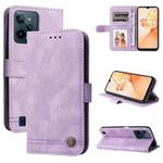 For OPPO Realme C31 Skin Feel Life Tree Metal Button Leather Phone Case(Purple)