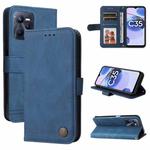 For OPPO Realme C35 Skin Feel Life Tree Metal Button Leather Phone Case(Blue)