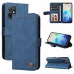 For vivo Y55 / Y75 / T1 5G Skin Feel Life Tree Metal Button Leather Phone Case(Blue)