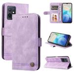 For vivo Y55 / Y75 / T1 5G Skin Feel Life Tree Metal Button Leather Phone Case(Purple)