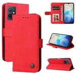 For vivo Y55 / Y75 / T1 5G Skin Feel Life Tree Metal Button Leather Phone Case(Red)