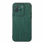 For vivo iQOO Neo6 Wood Texture PU Phone Case(Green)