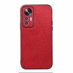 For Xiaomi 12 Lite Wood Texture PU Phone Case(Red)