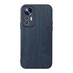 For Xiaomi 12 Lite Wood Texture PU Phone Case(Blue)