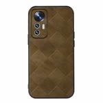 For Xiaomi 12 Lite Weave Plaid PU Phone Case(Green)