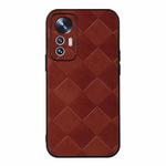 For Xiaomi 12 Lite Weave Plaid PU Phone Case(Brown)