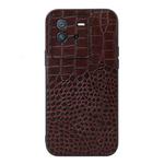 For vivo iQOO Neo6 Crocodile Top Layer Cowhide Leather Phone Case(Coffee)