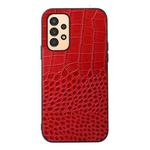 For Samsung Galaxy A13 4G Crocodile Top Layer Cowhide Leather Phone Case(Red)