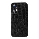 For Xiaomi 12 Lite Crocodile Top Layer Cowhide Leather Phone Case(Black)