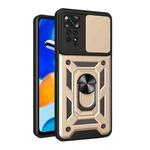 For Xiaomi Redmi Note 11 Pro Global Sliding Camera Cover Design TPU+PC Protective Phone Case(Gold)