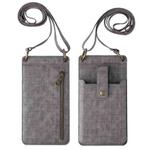 Crossbody Wallet Cards Crocodile Leather Phone Case Bag(Grey)