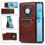 For Huawei Mate 40 Solid Color PC + TPU Protective Case with Holder & Card Slots(Brown)