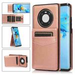 For Huawei Mate 40 Solid Color PC + TPU Protective Case with Holder & Card Slots(Rose Gold)