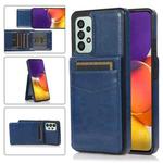 For Samsung Galaxy A33 5G Solid Color PC + TPU Protective Case with Holder & Card Slots(Blue)