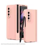 For Samsung Galaxy Z Fold3 5G 360 Full Body Hinge Flip Phone Case with Pen Slot(Pink)