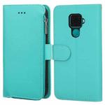 For Huawei Nova 5i Pro / Mate 30 Lite Microfiber Zipper Horizontal Flip Leather Case(Green)