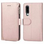 For Huawei P30 Microfiber Zipper Horizontal Flip Leather Case(Rose Gold)