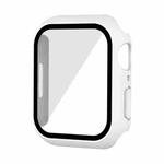 Waterproof PC+Tempered Film Watch Case For Apple Watch Series 9 / 8 / 7 41mm(White)