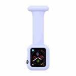 Silicone Nurse Brooch Watch Band Case For Apple Watch Series 8 / 7 41mm / 6&SE&5&4 40mm / 3&2&1 38mm(Chrysanthemum Blue)