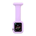 Silicone Nurse Brooch Watch Band Case For Apple Watch Series 8 / 7 41mm / 6&SE&5&4 40mm / 3&2&1 38mm(Light Purple)